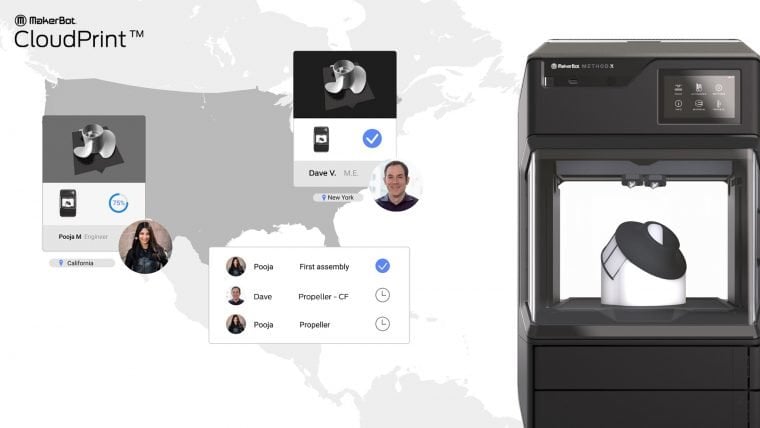 MAKERBOT CLOUDPRINT™ DEBUTS NEW WORKFLOW FOR 3D PRINTING COLLABORATION FROM ANYWHERE